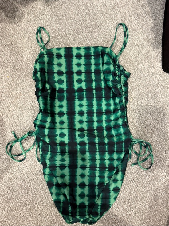Skatie Other - Skatie Raye Green and Black Tie-Dye in reggae One-Piece Swimsuit